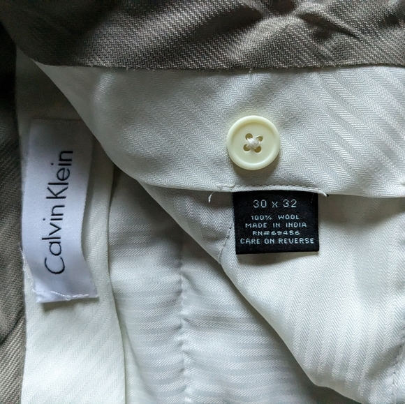 Calvin Klein Wool Light Khaki Trousers 30/30 - Picture 5 of 6